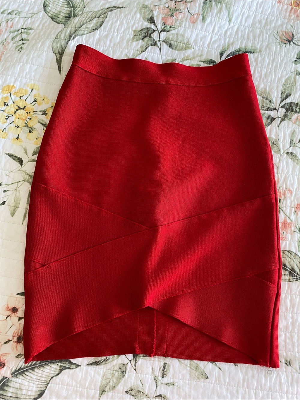 Red Women's Ponte Pencil Skirt